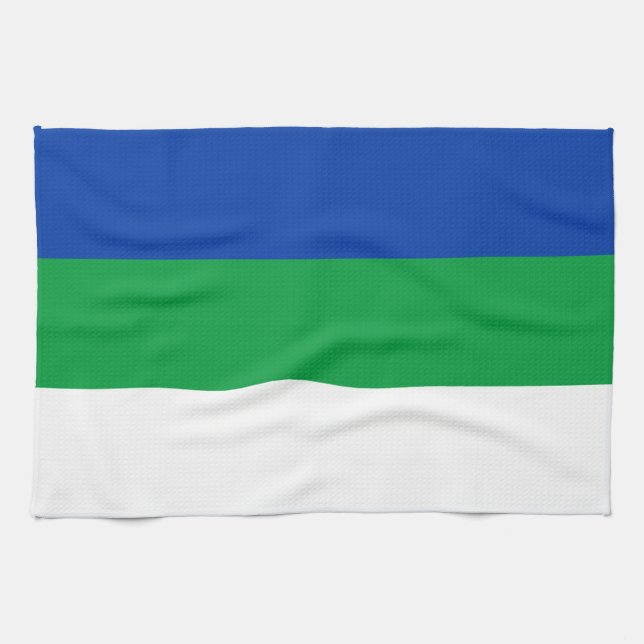 Komi Republiken Flagga Kökshandduk (Horisontell)