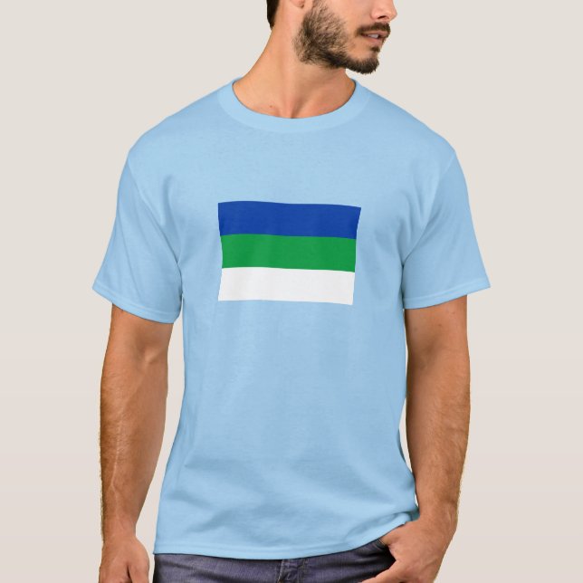 Komi Republiken Flagga T Shirt (Framsida)