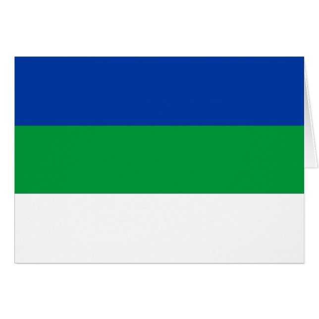 Komi Republikens flagga Hälsningskort (Framsidan Horizontal)