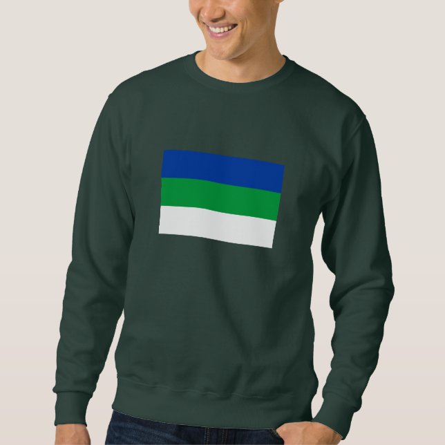 Komi Republikens flagga Lång Ärmad Tröja (Framsida)