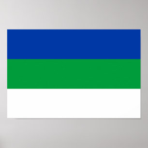 Komi Republikens flagga Poster