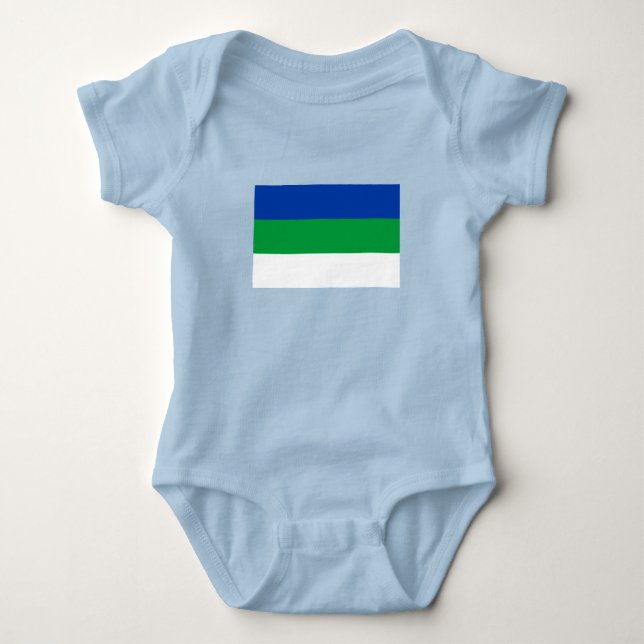 Komi Republikens flagga T Shirt (Framsida)