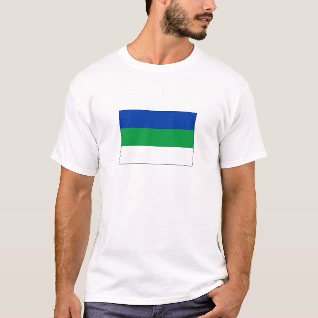 Komi Republikens flagga T Shirt (Framsida)