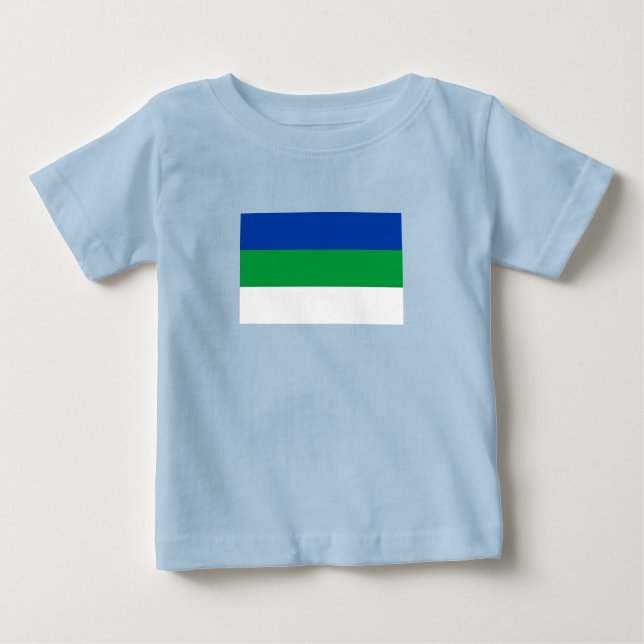 Komi Republikens flagga T Shirt (Framsida)