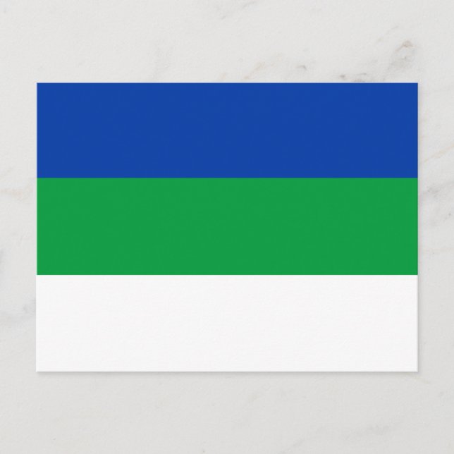 Komi Republikens flagga Vykort (Framsida)