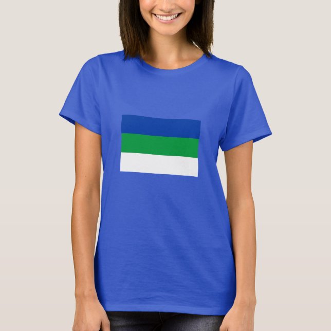 Komi Republiks flagga T Shirt (Framsida)