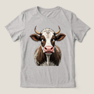 Komiklig kon med fräckt skrivande på framsidan t shirt