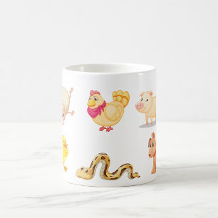 Komikliga djur kaffemugg