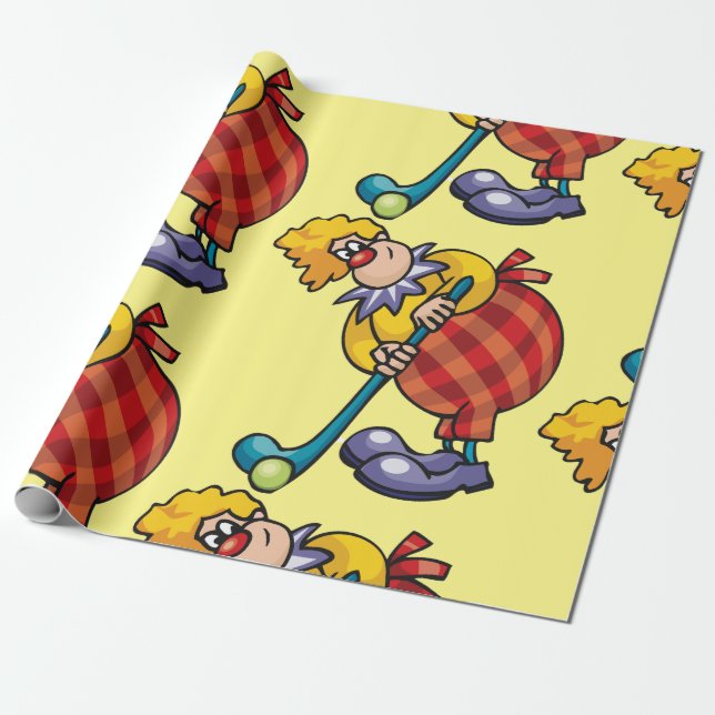 Komisk Clown Hockeyspelare Presentpapper (Utrullad)