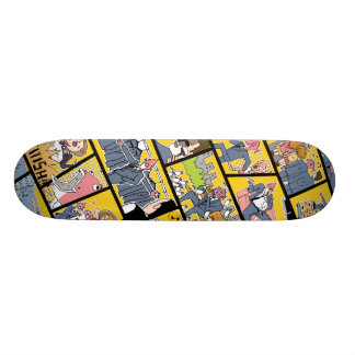 Komisk mönsterSkateboard - gult Mini Skateboard Bräda 18,5 Cm