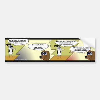 Komisk remsa för fluorförening - bildekal