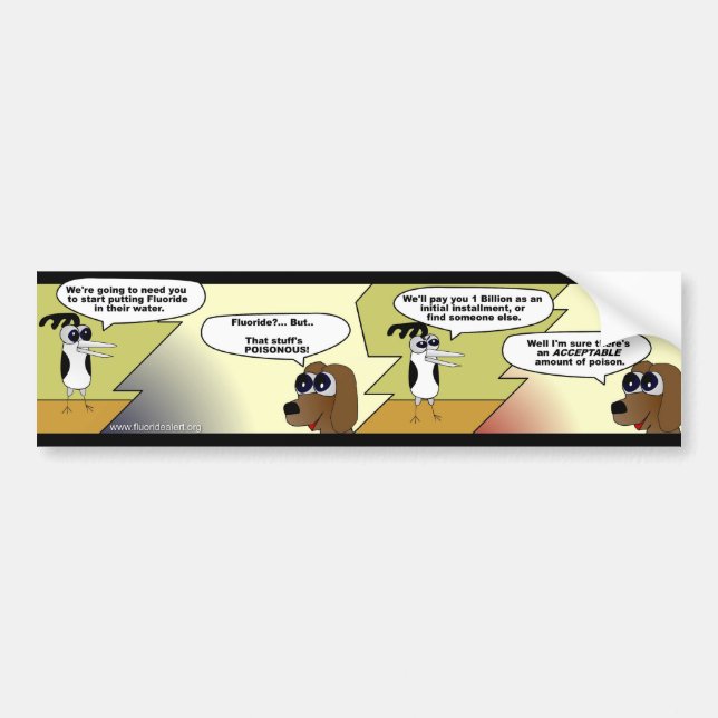 Komisk remsa för fluorförening - bildekal (Framsidan)