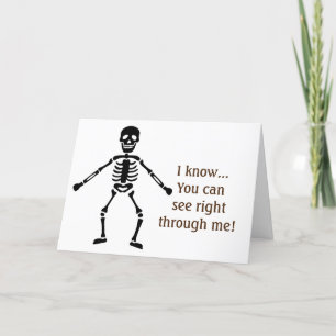 KOMISK SKELETT MED KÄRLEK TILL DIG PÅ HALLOWEEN KORT