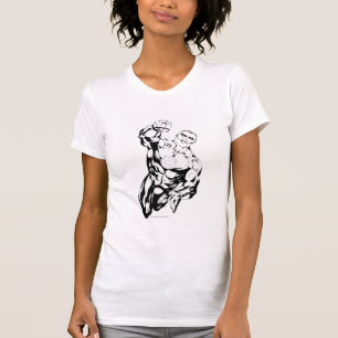 Komisk stil - flyga upp, svartvitt t-shirt