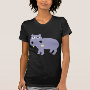Komisk stil för gullig flodhäst - flodhäst tee shirt