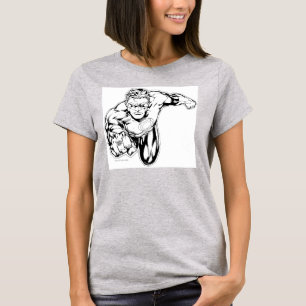 Komisk stil - främre ring, svartvitt t-shirt