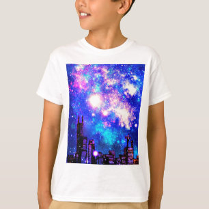 Komisk stilstadshorisont & Milky långt natthimmel T Shirt