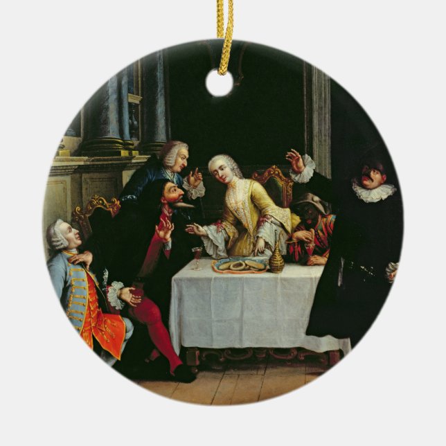 Komiska skådespelarear julgransprydnad keramik (Framsidan)