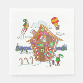 Komiskt jultomte Santa Elves och Rudolph Pappersservett