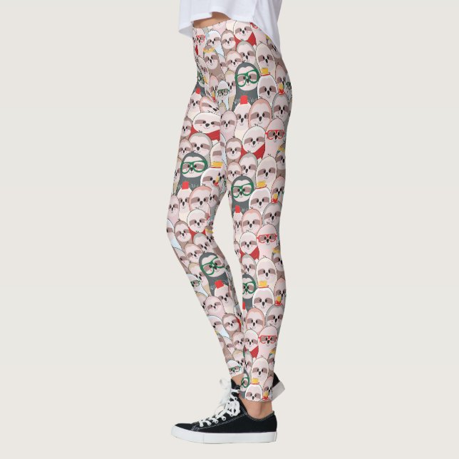 Komiskt mönster för Sloth Leggings (Vänster)