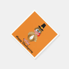 Komiskt Thanksgiving Turkiet Pappersservett