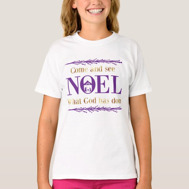 Komm se vilken gud har gjort Noel jul T Shirt (Framsida)