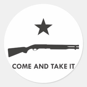 Komm ta det! (Pistol) Runt Klistermärke