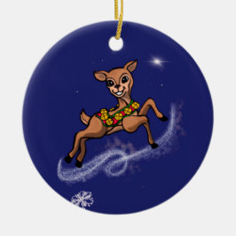 Komma/hela teamets namn julgransprydnad keramik