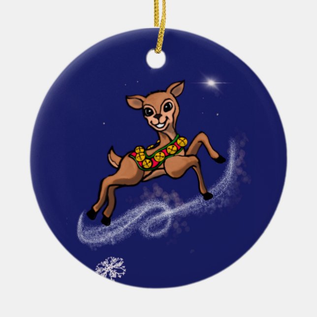 Komma/hela teamets namn julgransprydnad keramik (Framsidan)