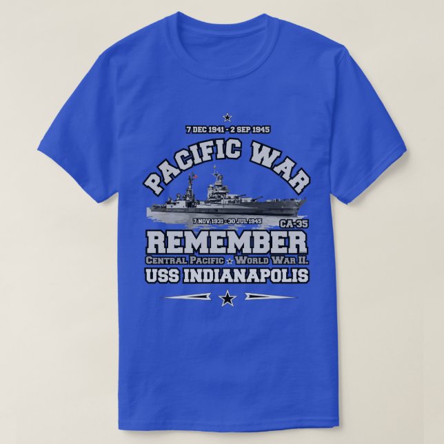 KOMMA IHÅG USS INDIANAPOLIS CA35 T SHIRT (Design framsida)