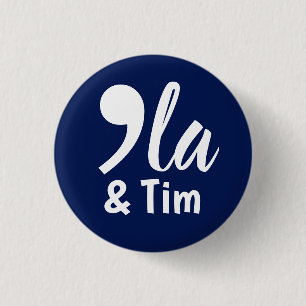 Komma Kamala och Tim 2024 Knapp