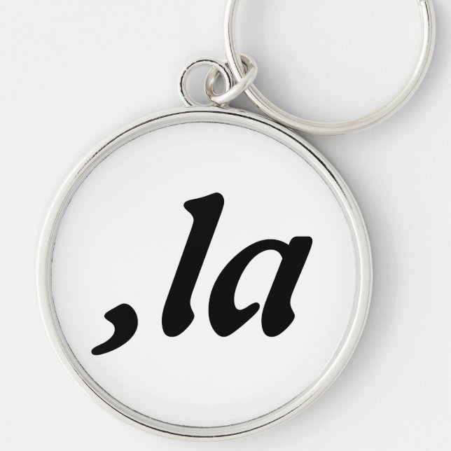 Komma La Kamala Harris - anpassad textdesign  Rund Silverfärgad Nyckelring (Framsidan)
