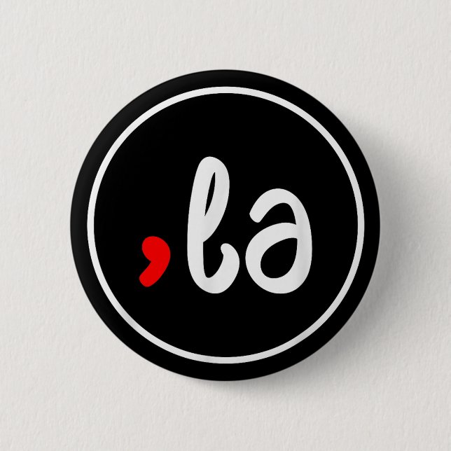 Komma + La Kamala Harris för president 2024 Knapp (Framsida)