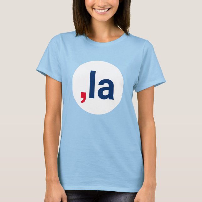 Komma La kamala, lustigt uttal, vit punkt T Shirt (Framsida)