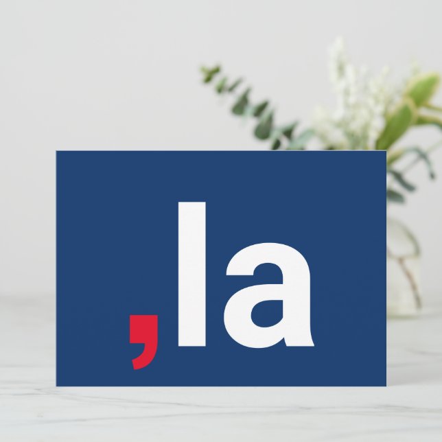 Komma La kamala rött vitt blått med lustiga uttal (Stående Fram)