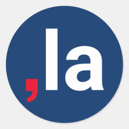 Komma La kamala rött vitt blått med lustiga uttal Runt Klistermärke