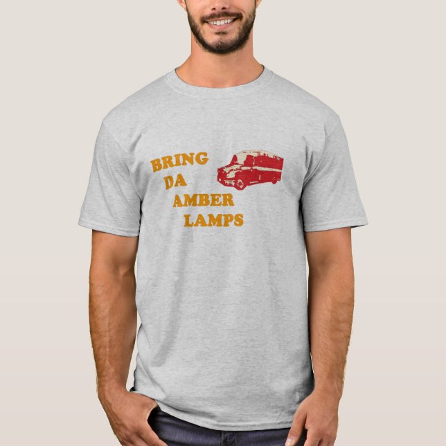 KOMMA MED DA den BÄRNSTENSFÄRGADE gråa) T-tröja T Shirt (Framsida)