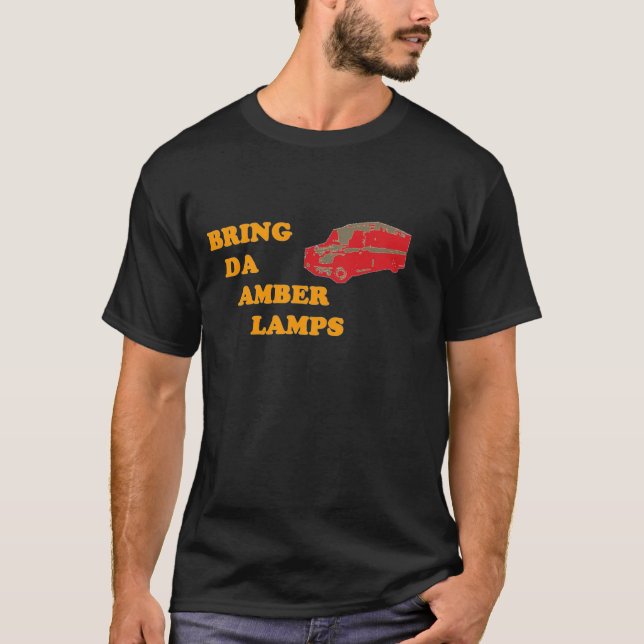 KOMMA MED DA den BÄRNSTENSFÄRGADE svart) T-tröja T Shirt (Framsida)