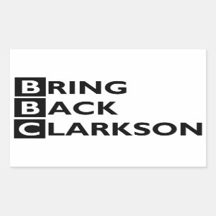 Komma med den tillbaka Clarkson klistermärken