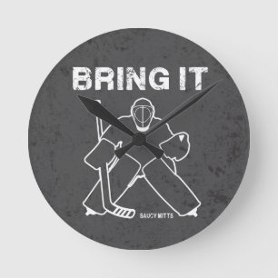 Komma med det hockeygoalien rund klocka