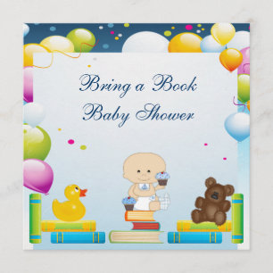 Komma med en bokpojke & en muffinsbaby shower inbjudningar