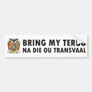 Komma med min ou Transvaal för terugna-matrisen Bildekal