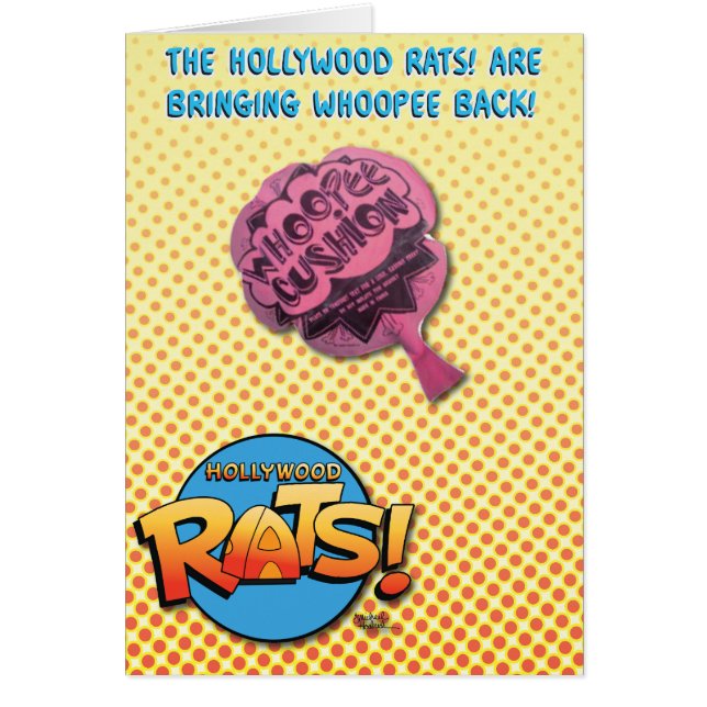 Komma med Whoopee baksida Hälsningskort (Framsidan)