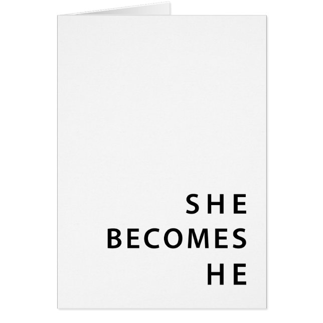 komma snart efter könsbytet hälsningskort (Framsidan)