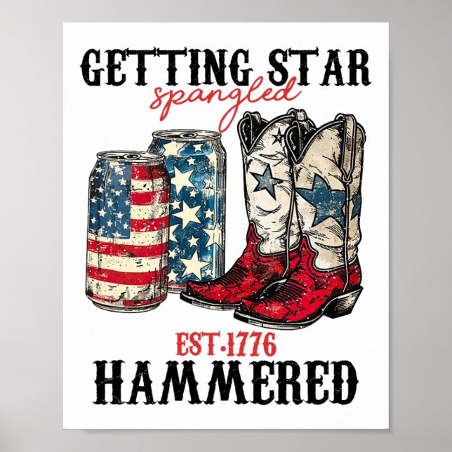 Komma Star Spangled Hammered Est 1776 Poster (Framsidan)