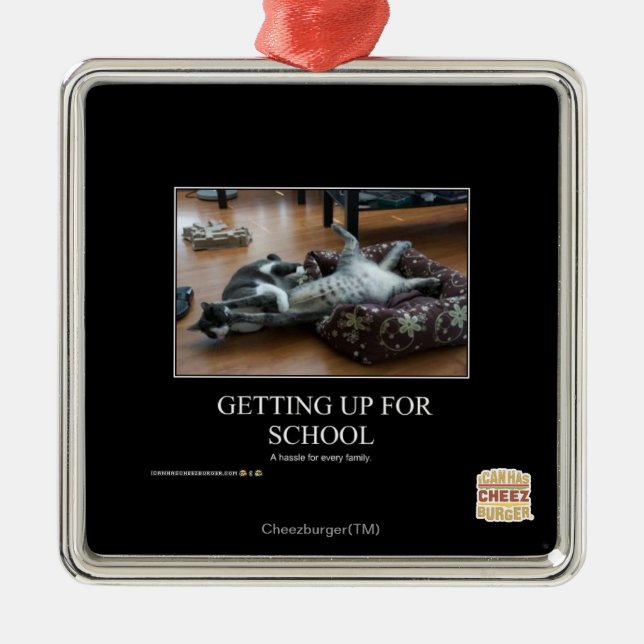 Komma upp till skolan julgransprydnad metall (Framsidan)