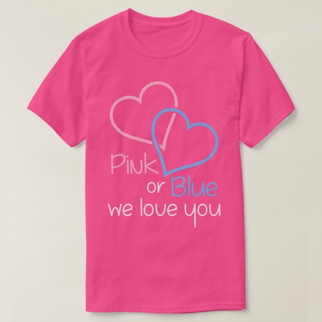 Kommande Gender Reveal Gravid Party Rosa eller Blu T Shirt (Design framsida)