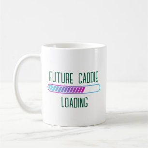 Kommande Golfpappa avslöjar framtida caddie laddar Kaffemugg