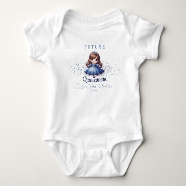 Kommande Quinceañera Babyklänning – Blå klänning p T Shirt (Framsida)