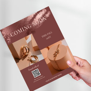 Kommande snart foton Business Promo QR-kod Reklamblad